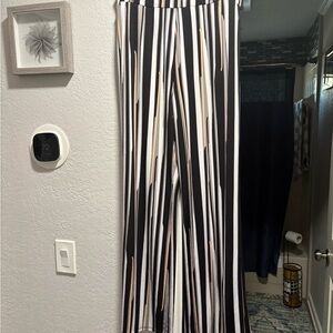 Stylish Black and White Striped Women's Pants